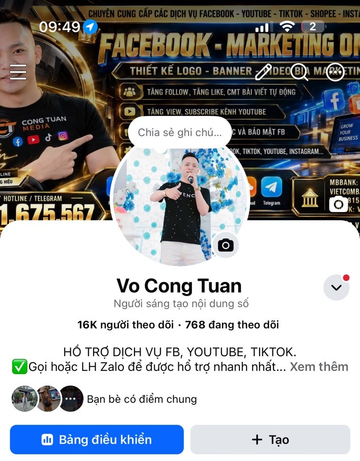 Hình ảnh trang cá nhân Võ Công Tuấn